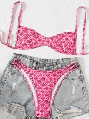 *NEW* Pink Patterned Bikini Set - Two Piece Swimwear